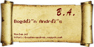 Bogdán András névjegykártya