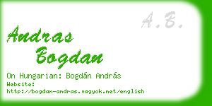 andras bogdan business card